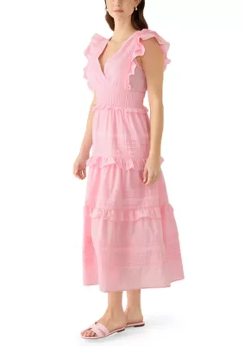 Women's Flutter Sleeve Tiered Dress