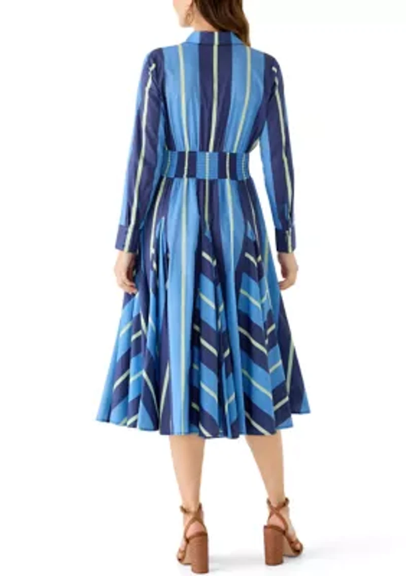 Women's Roll-Sleeve Pleated Dress