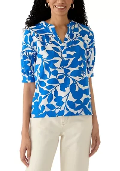 Women's Puff Sleeve Floral Blouse