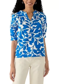 Women's Puff Sleeve Floral Blouse