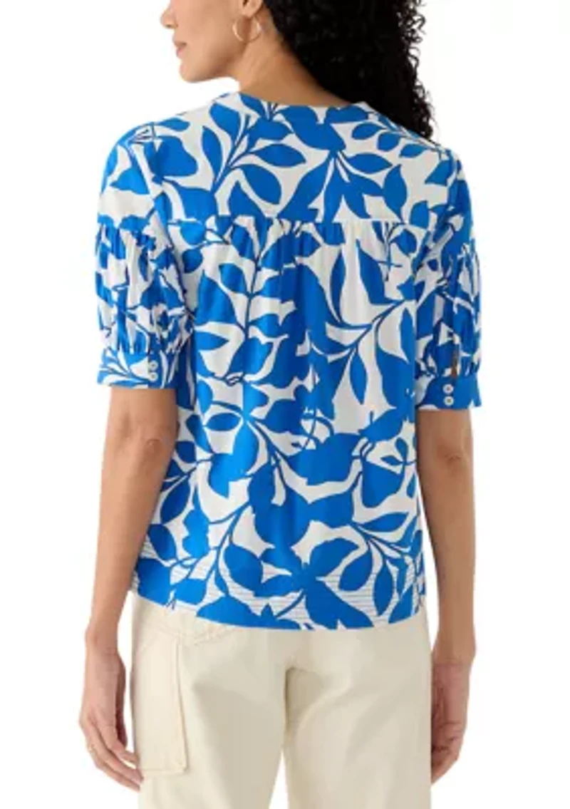 Women's Puff Sleeve Floral Blouse