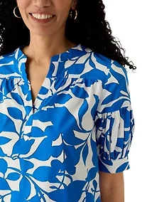 Women's Puff Sleeve Floral Blouse