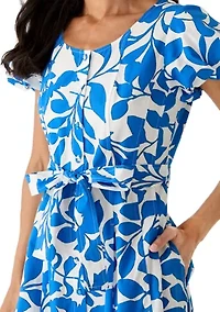 Women's Puff Sleeve Button Front Floral Dress