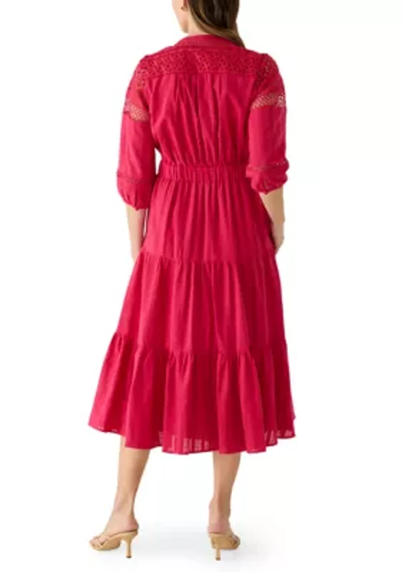 Women's Short Sleeve Tiered Peasant Dress