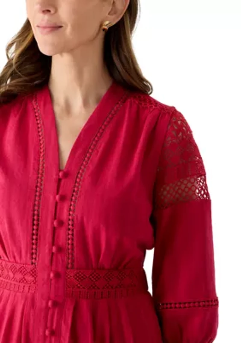 Women's Short Sleeve Tiered Peasant Dress