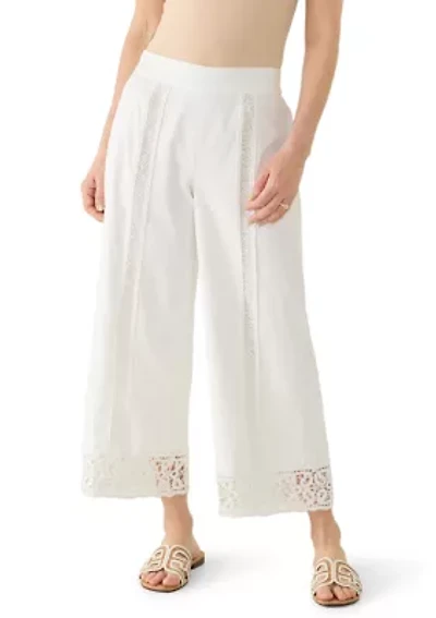 Women's Crochet Hem Cropped Pants