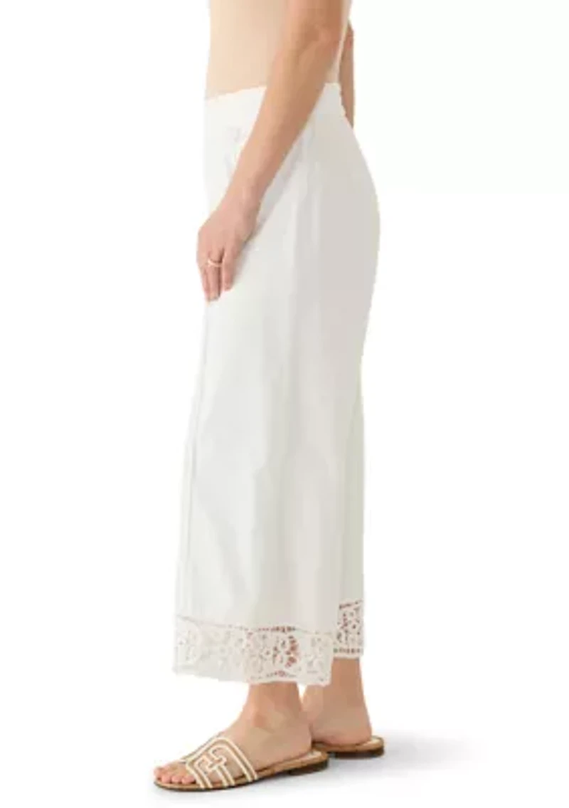 Women's Crochet Hem Cropped Pants