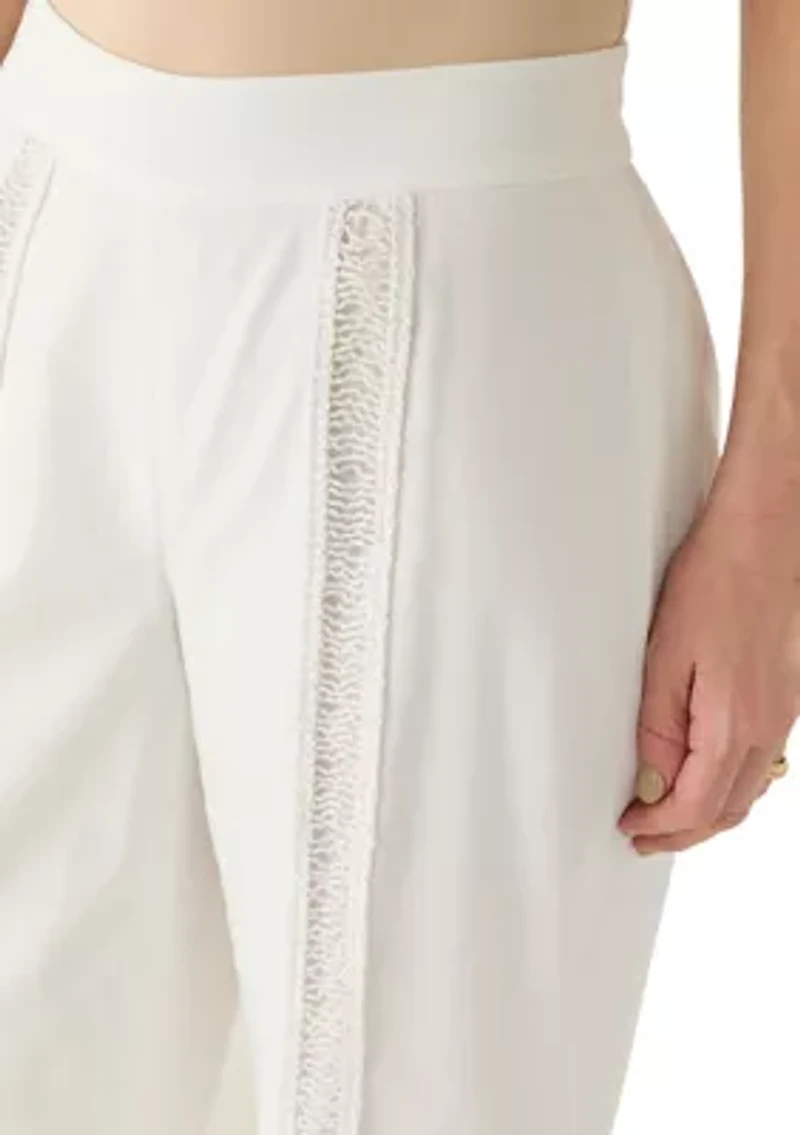 Women's Crochet Hem Cropped Pants