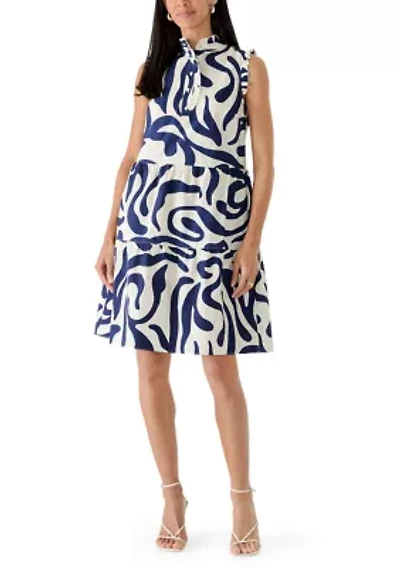 Petite Sleeveless Ruffle Button Tiered Dress