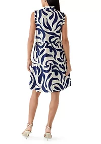 Petite Sleeveless Ruffle Button Tiered Dress