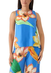 Women's Sleeveless A-Line Floral Blouse