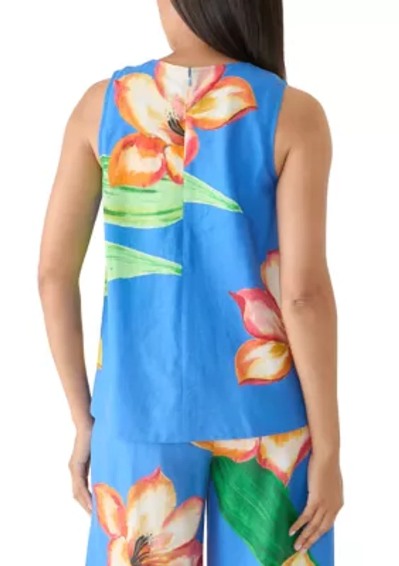 Women's Sleeveless A-Line Floral Blouse