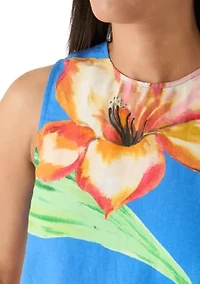 Women's Sleeveless A-Line Floral Blouse