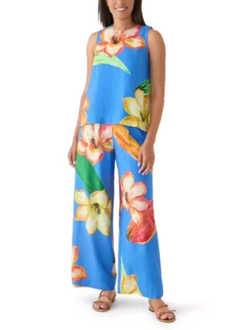 Women's Sleeveless A-Line Floral Blouse