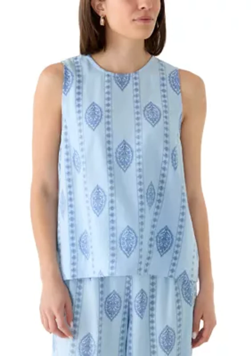Women's Sleeveless A-Line Vine Print Blouse