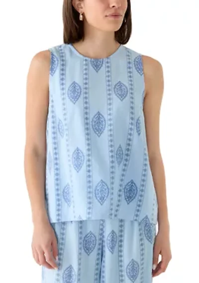 Women's Sleeveless A-Line Vine Print Blouse