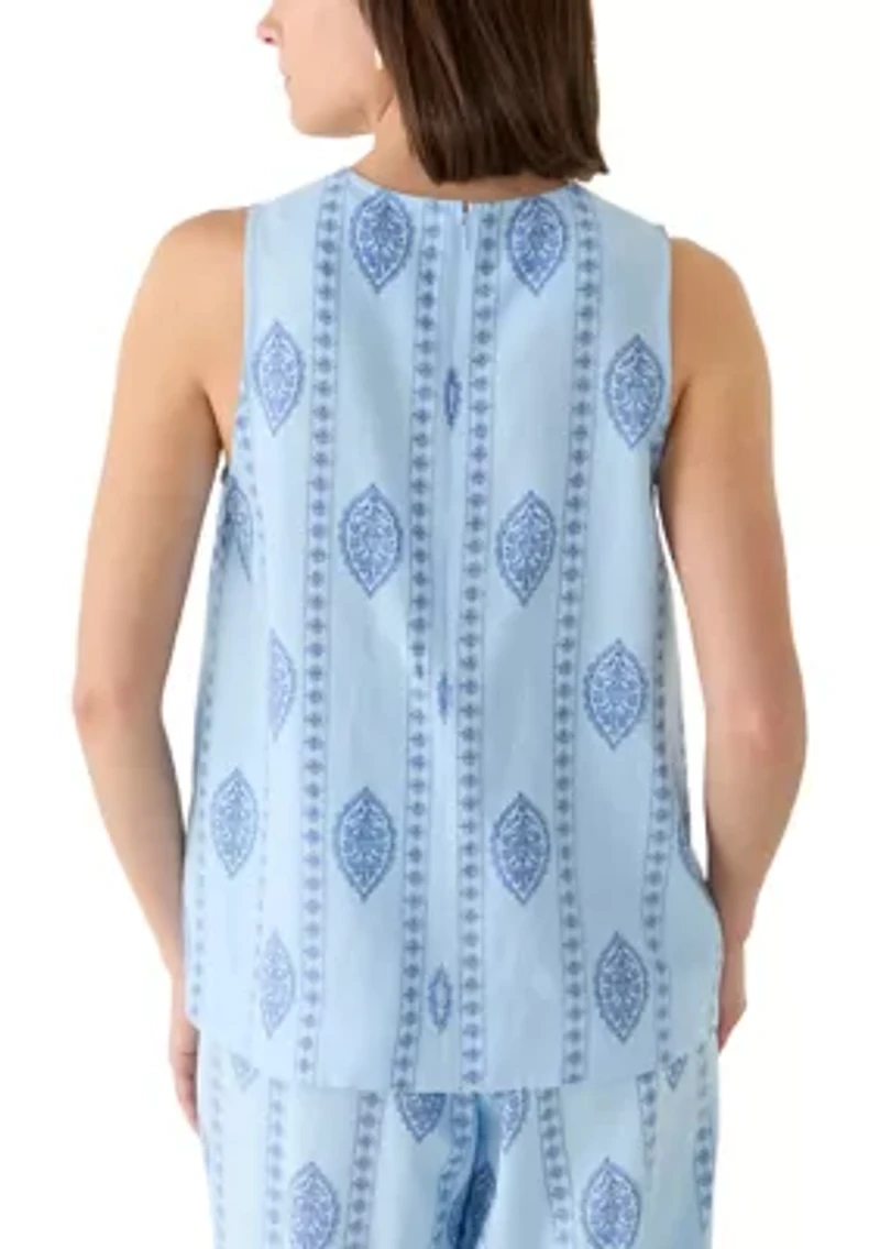 Women's Sleeveless A-Line Vine Print Blouse