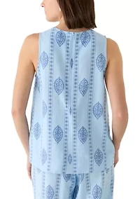 Women's Sleeveless A-Line Vine Print Blouse