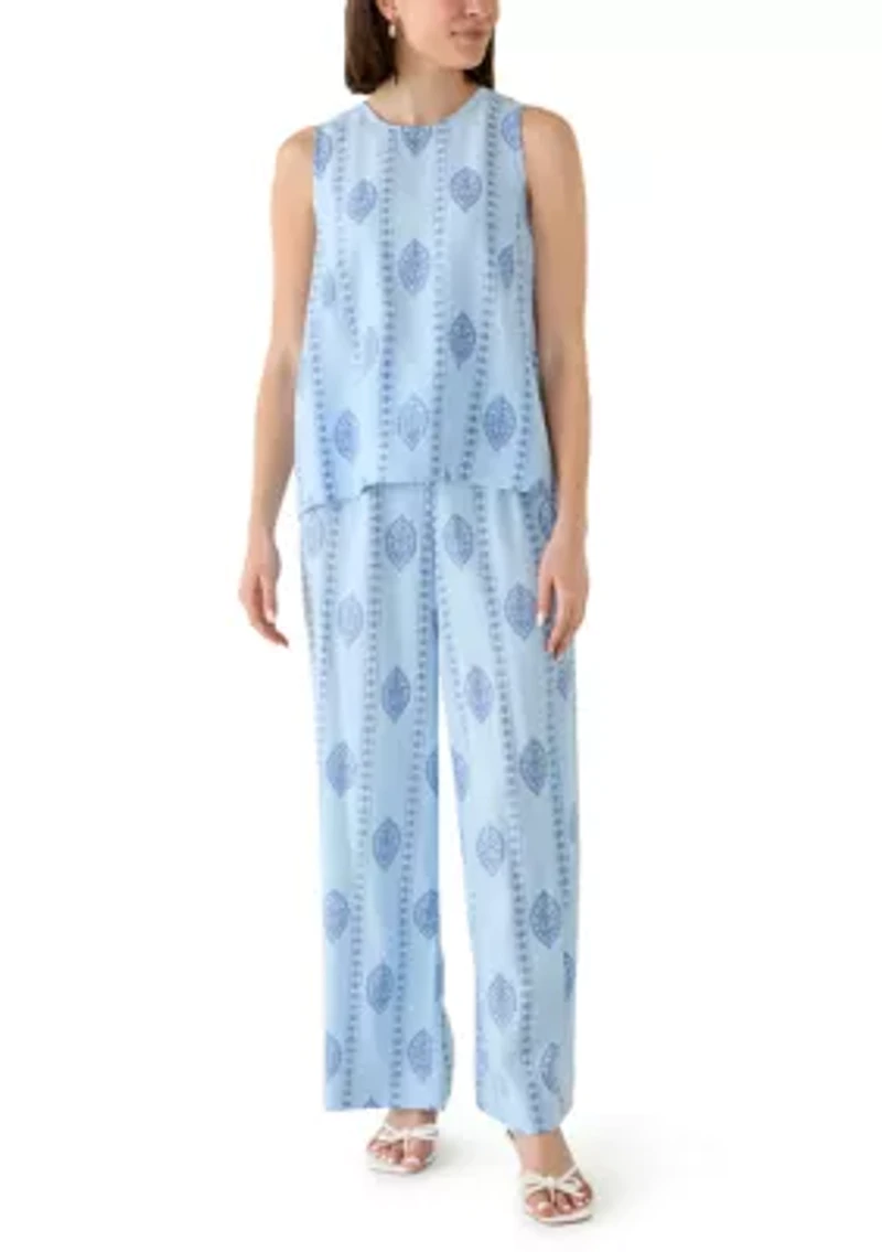 Women's Sleeveless A-Line Vine Print Blouse