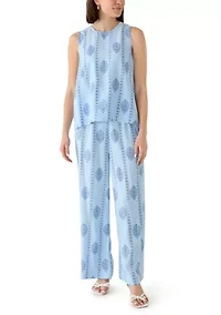 Women's Sleeveless A-Line Vine Print Blouse