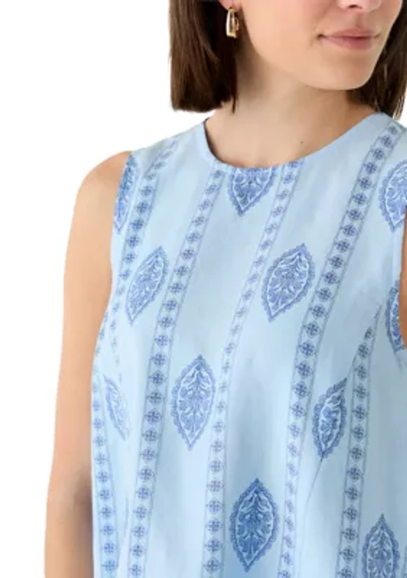 Women's Sleeveless A-Line Vine Print Blouse