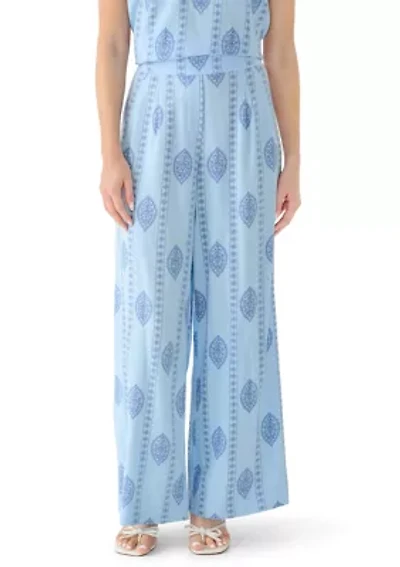 Women's Pull On Leaf Vine Printed Pants