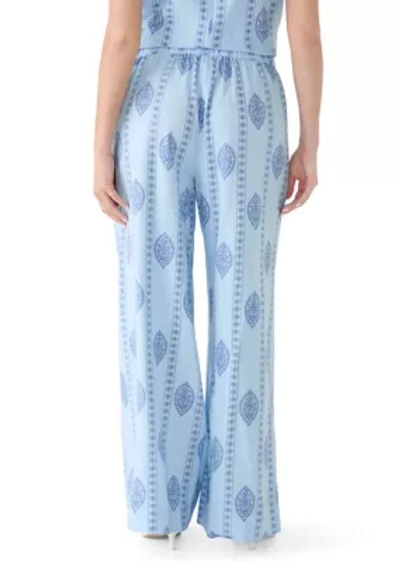 Women's Pull On Leaf Vine Printed Pants
