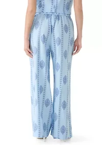 Women's Pull On Leaf Vine Printed Pants