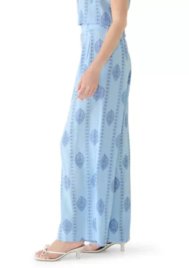 Women's Pull On Leaf Vine Printed Pants