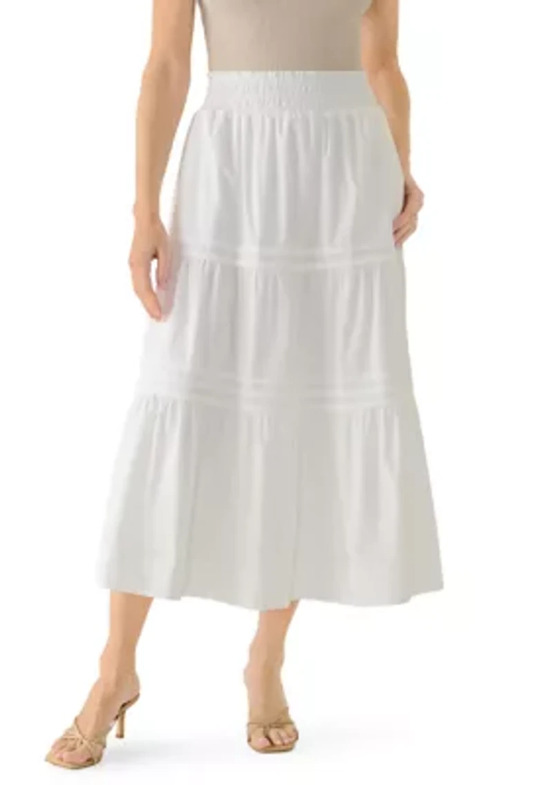 Women's Pull On Tier Midi Skirt