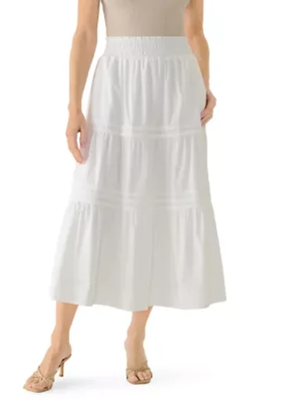 Women's Pull On Tier Midi Skirt