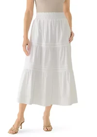 Women's Pull On Tier Midi Skirt
