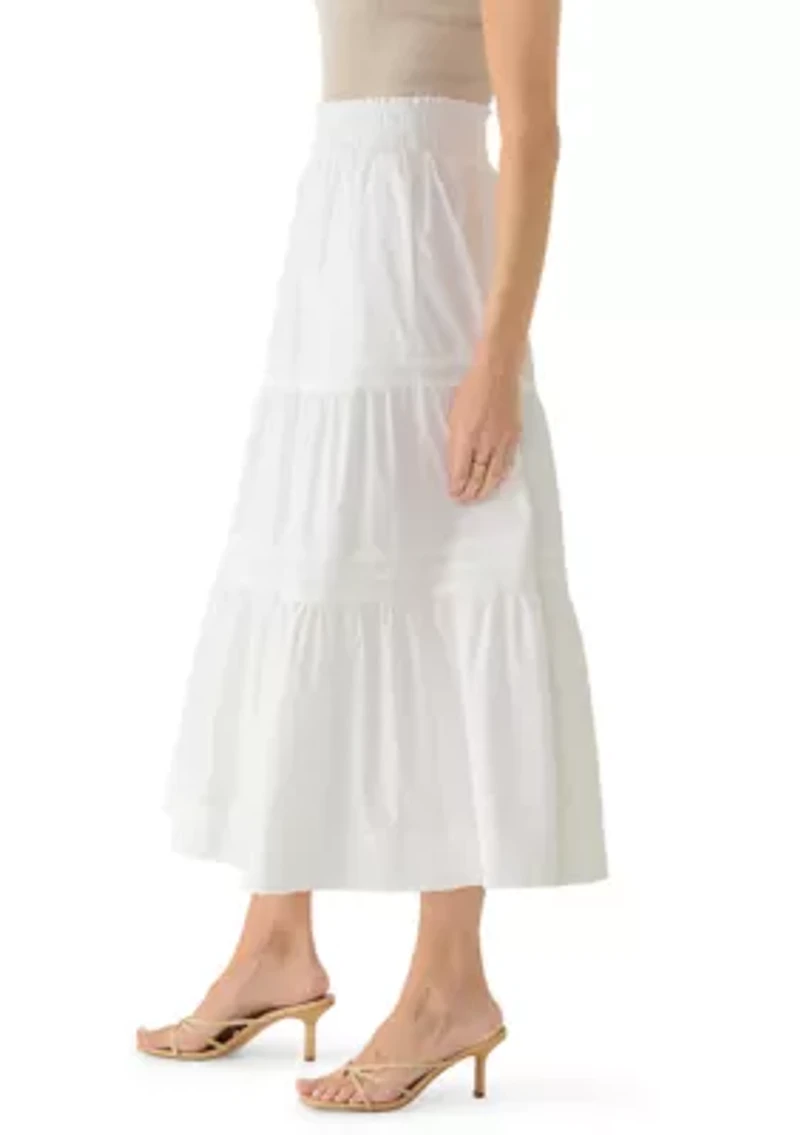 Women's Pull On Tier Midi Skirt