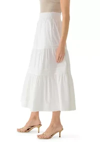 Women's Pull On Tier Midi Skirt