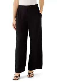Petite Pull On Wide Leg Trousers