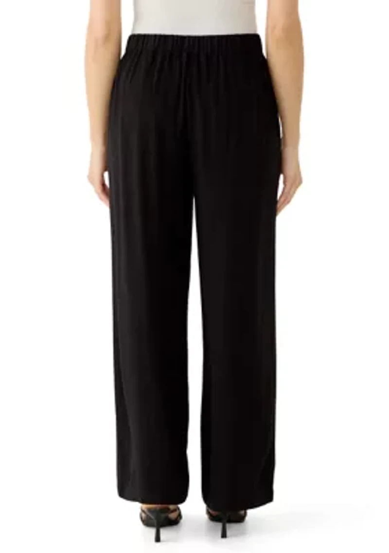 Petite Pull On Wide Leg Trousers