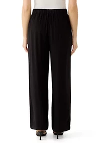Petite Pull On Wide Leg Trousers