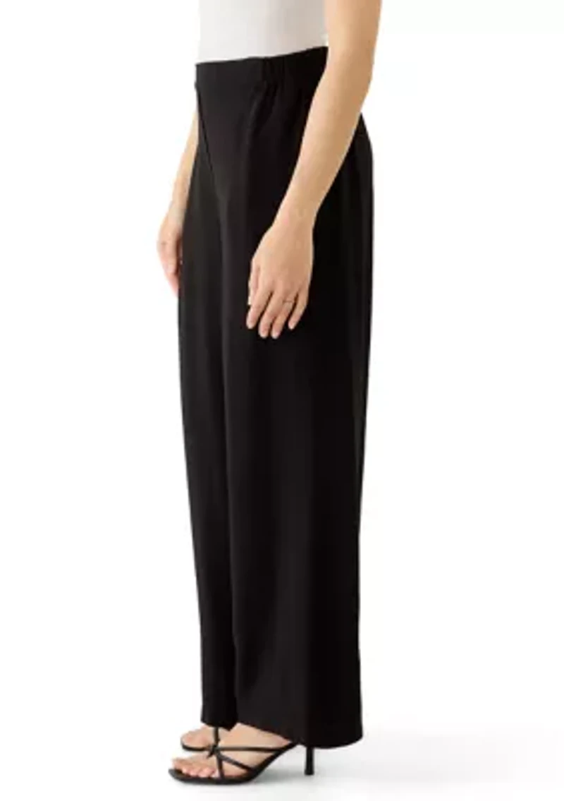 Petite Pull On Wide Leg Trousers