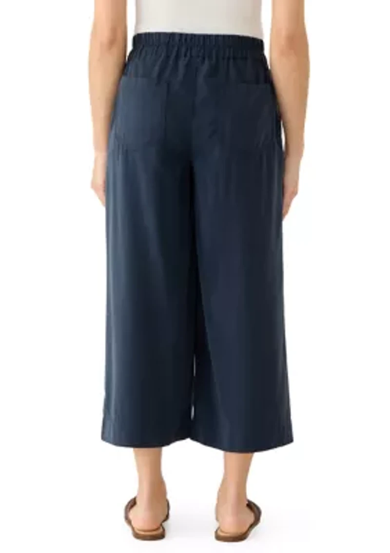Petite Tencel Denim Wide Cropped Leg Pants
