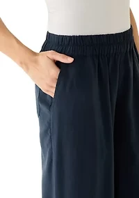 Petite Tencel Denim Wide Cropped Leg Pants