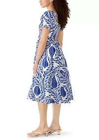 Petite Puff Sleeve Smocked Tiered Dress