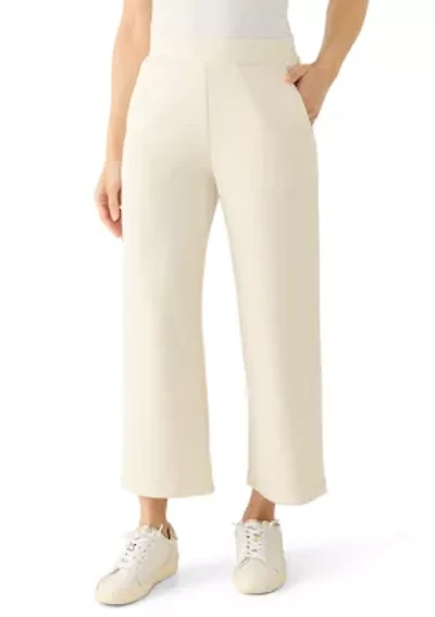 Petite Wide Leg Scuba Pants