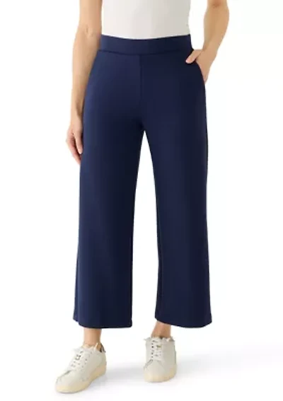 Petite Wide Leg Scuba Pants