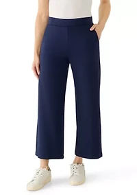 Petite Wide Leg Scuba Pants