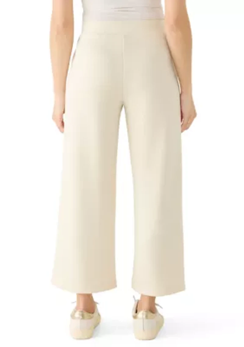 Petite Wide Leg Scuba Pants