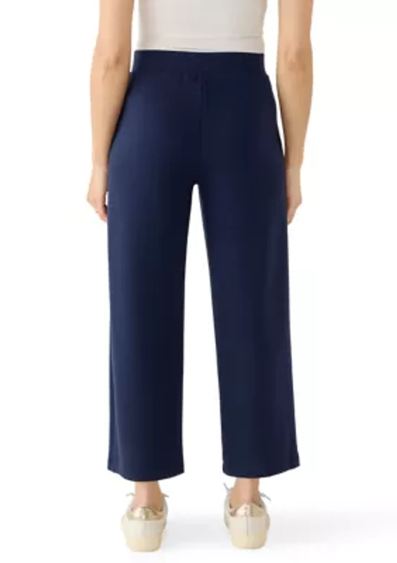 Petite Wide Leg Scuba Pants