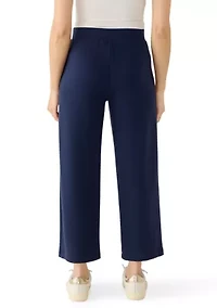 Petite Wide Leg Scuba Pants