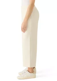 Petite Wide Leg Scuba Pants