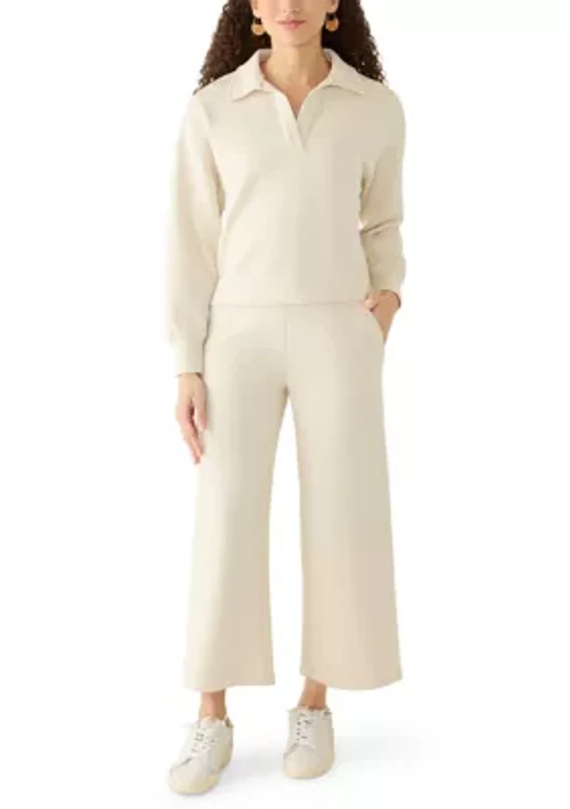 Petite Wide Leg Scuba Pants