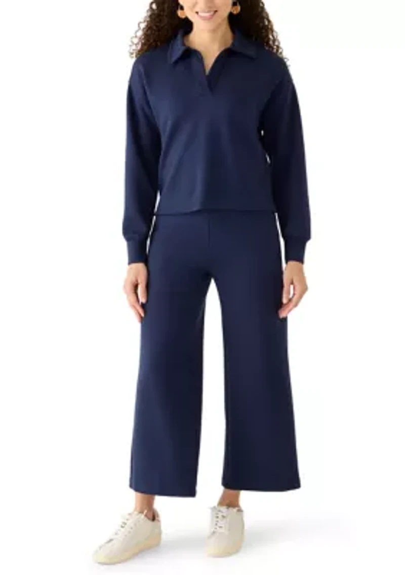 Petite Wide Leg Scuba Pants